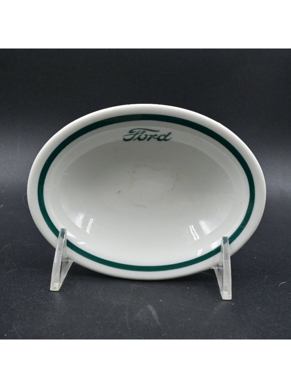 Shenango China Ford Oval Cafeteria Ware Side Bowl Green Stripe Vintage 5.5"